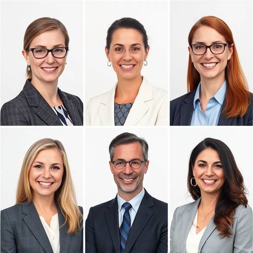 Creative corporate headshots with a clean, professional backdrop and engaging expressions.