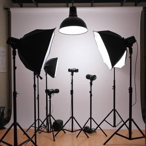 Various softboxes and a beauty dish for studio lighting.